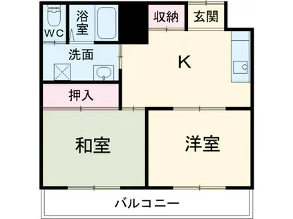 メゾン・ド・エスポワール(2DK/2階)の間取り写真