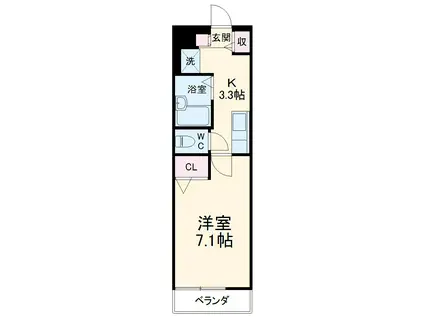 フレアコンフォール日吉A(1K/2階)の間取り写真