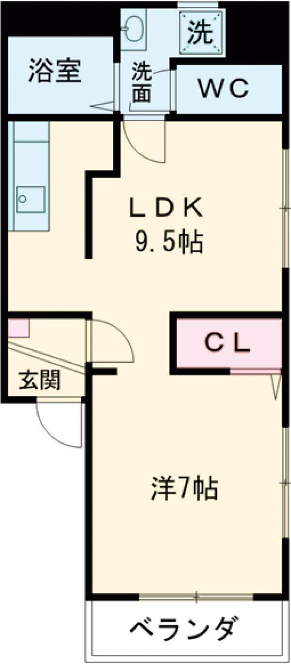 サンシャイン飯塚(1LDK/1階)の間取り写真