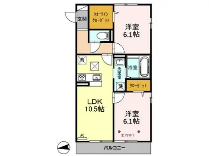 LEBLANCⅡ(2LDK/1階)の間取り写真