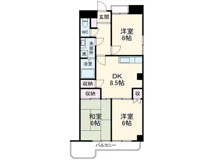 サンフラワーハイツ習志野(3DK/2階)の間取り写真