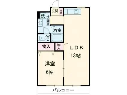 アメージングエステートB(1LDK/2階)の間取り写真