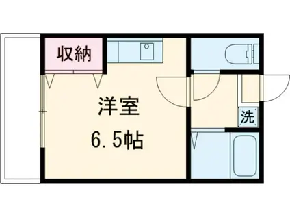 清水荘(ワンルーム/2階)の間取り写真