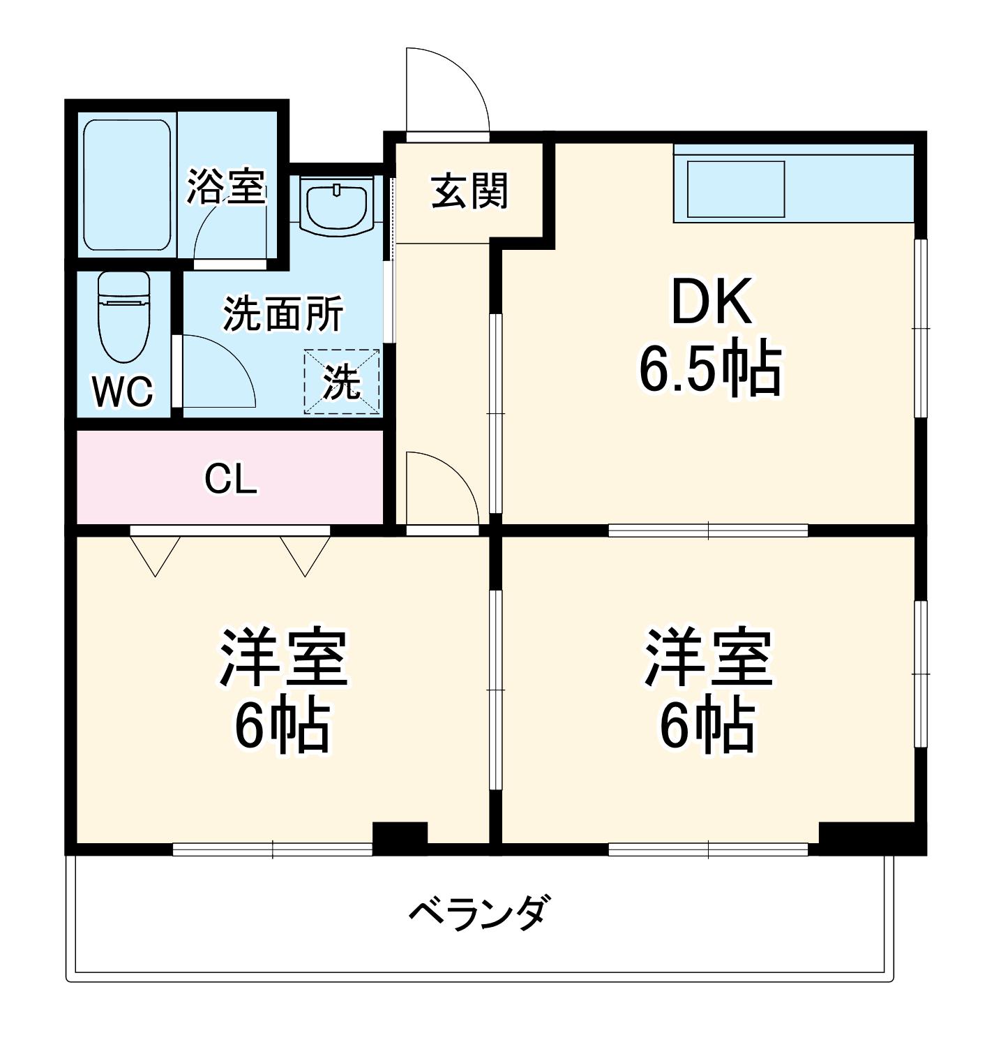 オリエント1(2DK/2階)の間取り写真