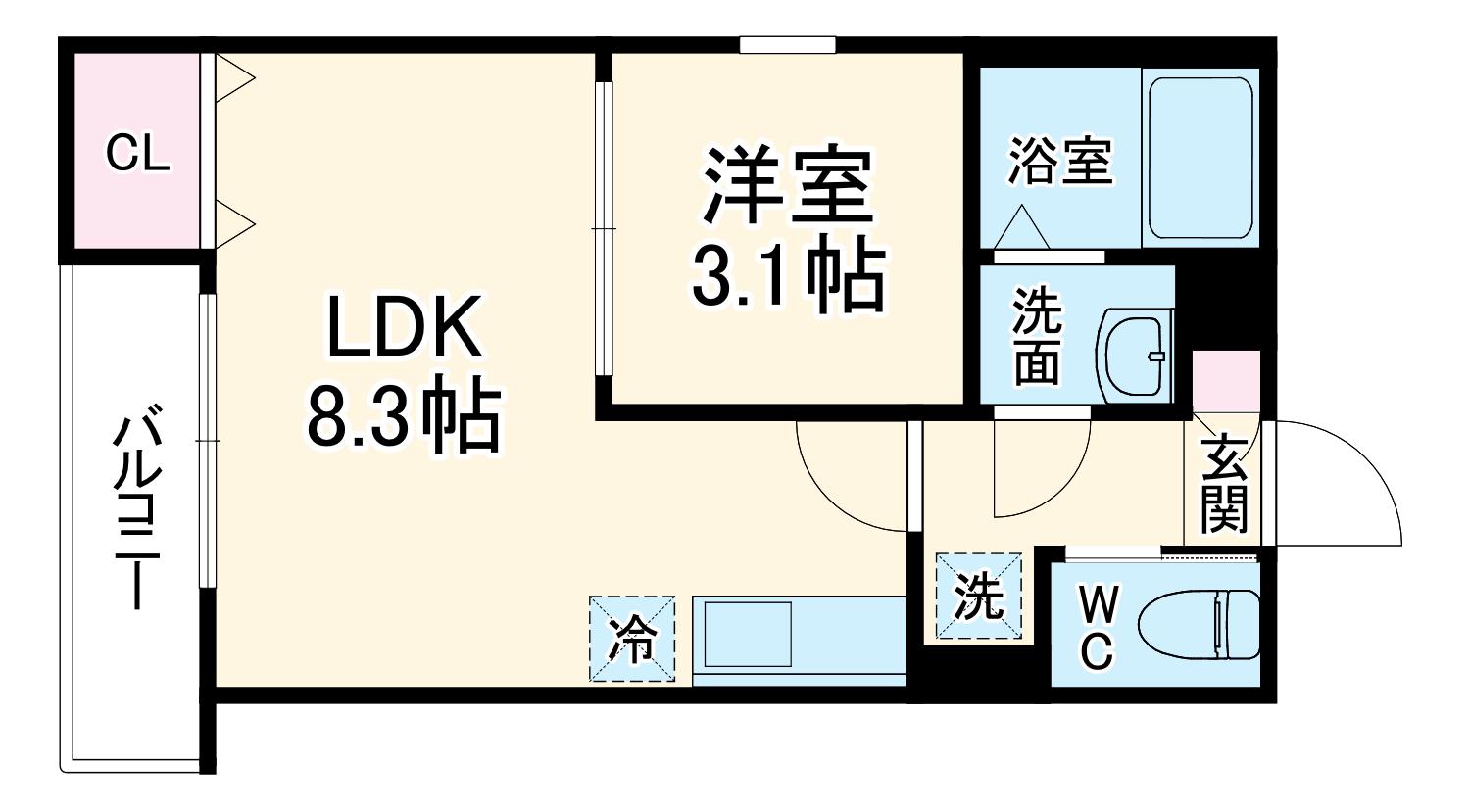 ピース八潮Ⅱ(1LDK/2階)の間取り写真
