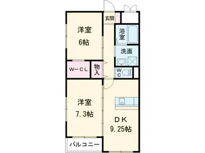 グランⅢ(2LDK/2階)の間取り写真