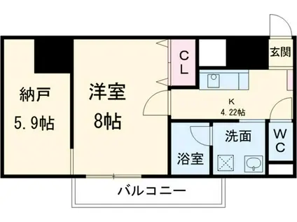 チェルキオ羅漢(1SK/2階)の間取り写真