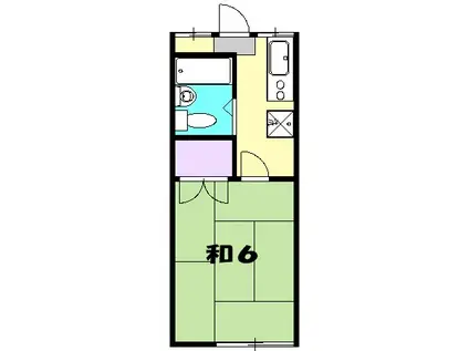 水心荘(1K/1階)の間取り写真