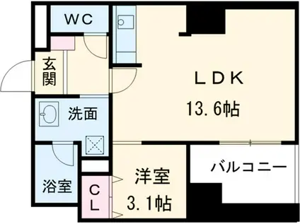 チェルキオ羅漢(1LDK/7階)の間取り写真