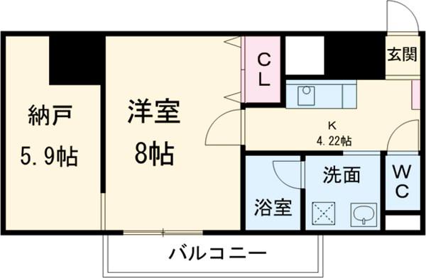 チェルキオ羅漢(1SK/7階)の間取り写真