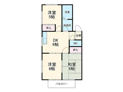 グランパス作野A(3DK/1階)の間取り写真