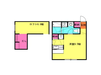 プリマガーデン壱番館(ワンルーム/2階)の間取り写真