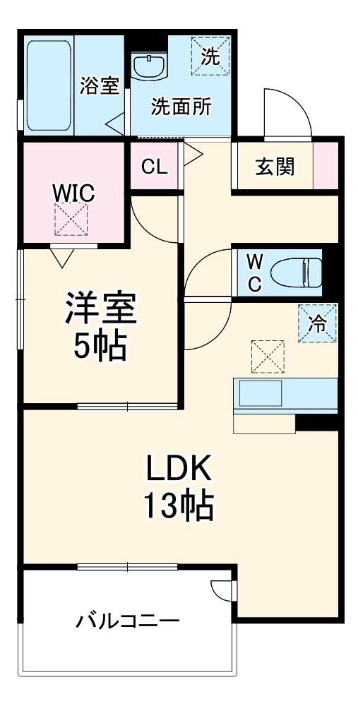 スカイパークYASHIO(1LDK/1階)の間取り写真
