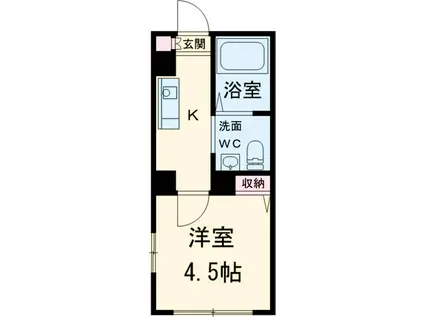 ブライトアンジュ(1K/2階)の間取り写真