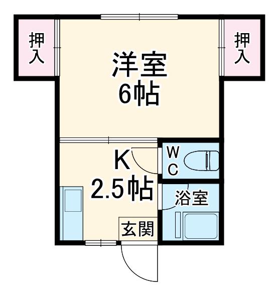 メゾンドオゼキ(1K/2階)の間取り写真