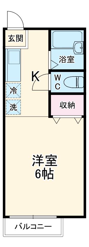 ベルシェ30(ワンルーム/2階)の間取り写真