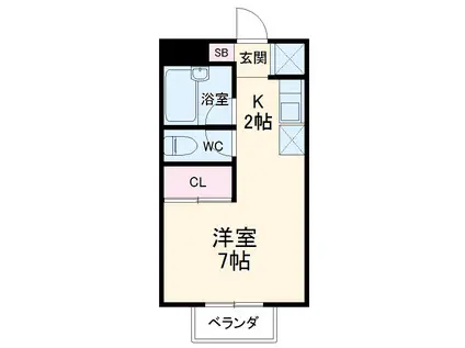 AVENUE1番館(ワンルーム/1階)の間取り写真