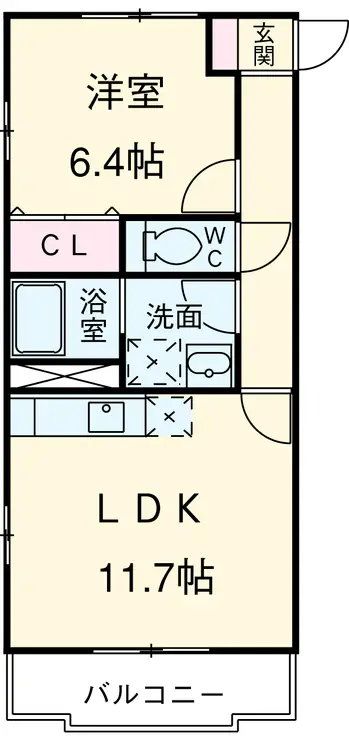 グラツィアつきみ野 2階階 間取り