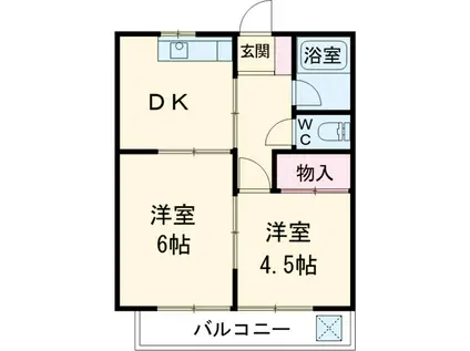 メゾン・ド・新町Ⅱ(2DK/1階)の間取り写真