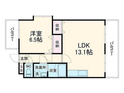 AYマンション(1LDK/1階)の間取り写真