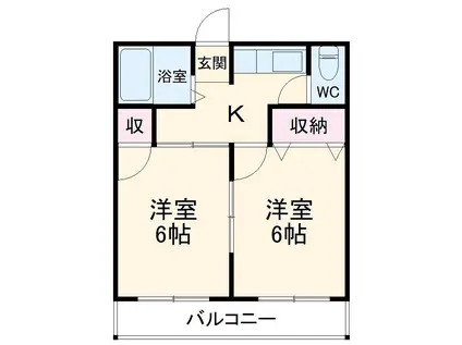 コンフィデンス江口(2DK/3階)の間取り写真