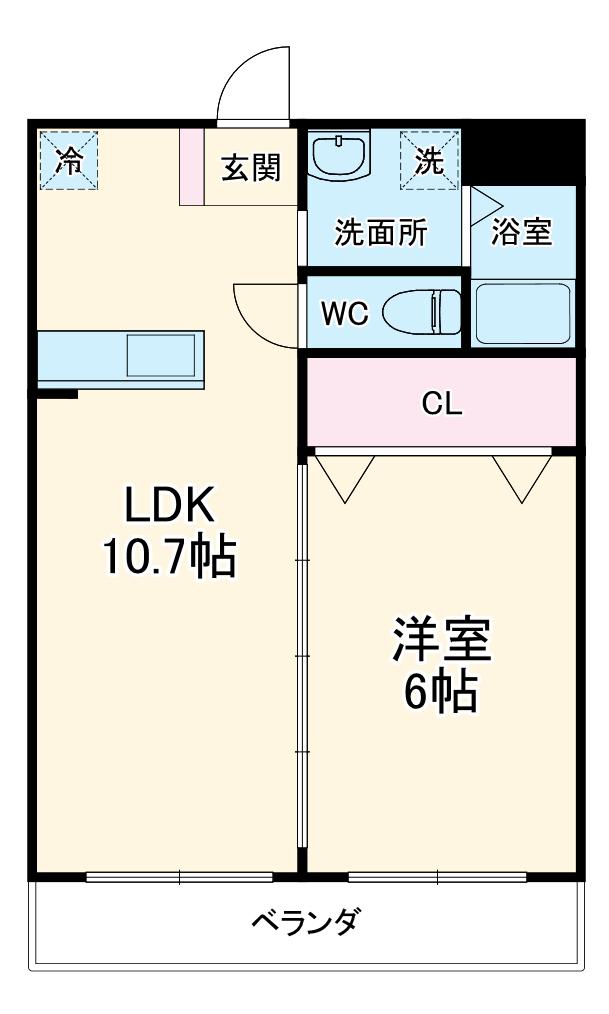 メゾンドサンティエ(1LDK/3階)の間取り写真