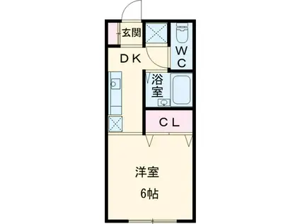 フロンティアⅠC棟(1K/1階)の間取り写真