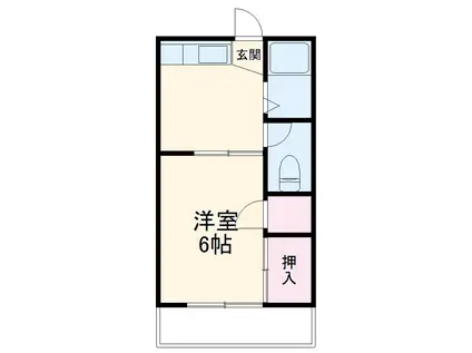 メゾン・ド・新町Ⅰ(1DK/2階)の間取り写真