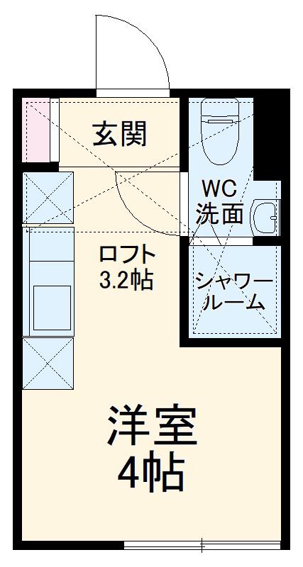 BELLE SCENE MOTOSUMIYOSHI(ワンルーム/1階)の間取り写真