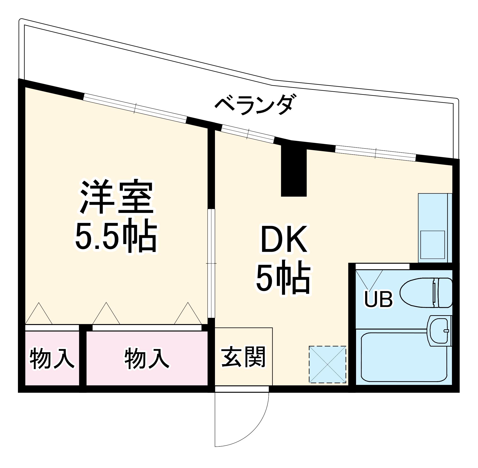 荻原ビル(1DK/2階)の間取り写真