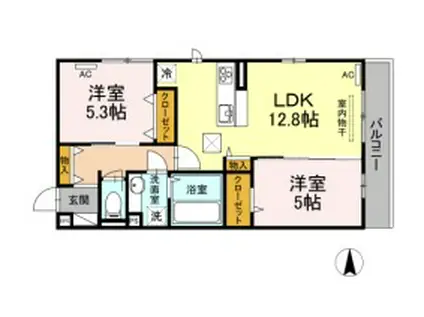 LE LIEN OSEDO(2LDK/3階)の間取り写真