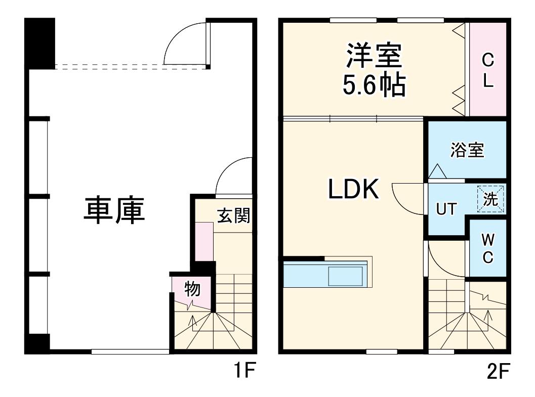 ガレージハウス　ラ・カージェ　Ｓ(1LDK)の間取り写真