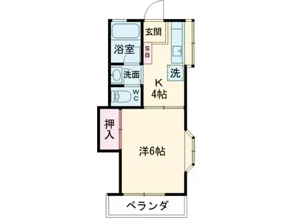 シャトーエトアール(1K/2階)の間取り写真