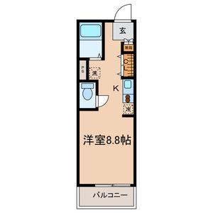 オークワン(ワンルーム/4階)の間取り写真