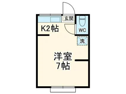 さつき荘(1K/1階)の間取り写真