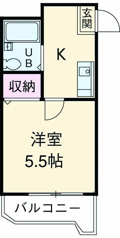 コパーズアプト港南ⅥパートⅡ(1K/3階)の間取り写真