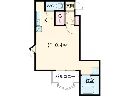 メイクスデザイン桜新町(ワンルーム/3階)の間取り写真