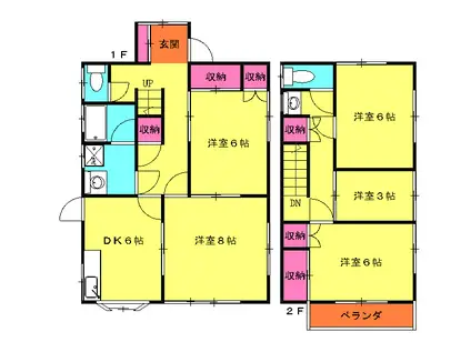 京浜急行電鉄本線 浦賀駅 徒歩12分 2階建 築38年(4SDK)の間取り写真