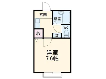 花ハウス(1K/2階)の間取り写真