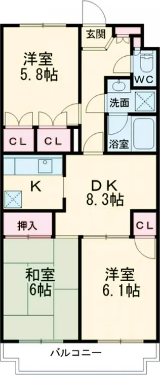 プライムアーバン武蔵小金井 5階階 間取り