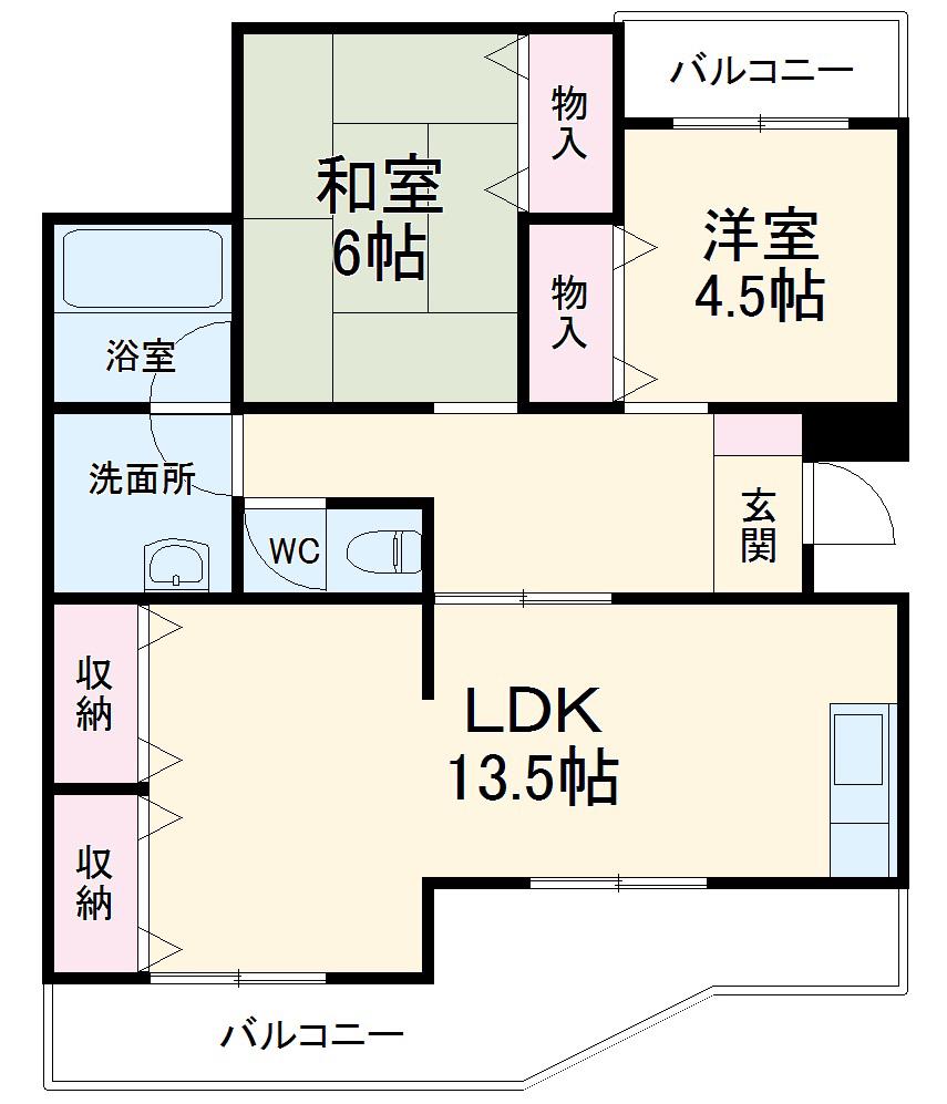 レジデンス中泉(2LDK/2階)の間取り写真