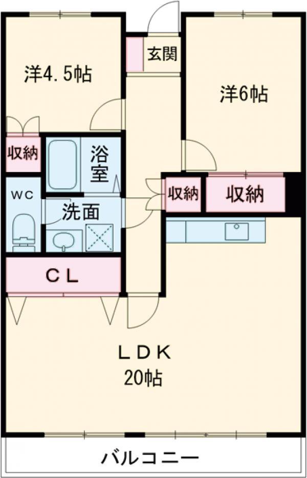 桜ハイツ(2LDK/3階)の間取り写真
