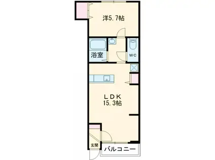 プラムハイツC(1LDK/1階)の間取り写真