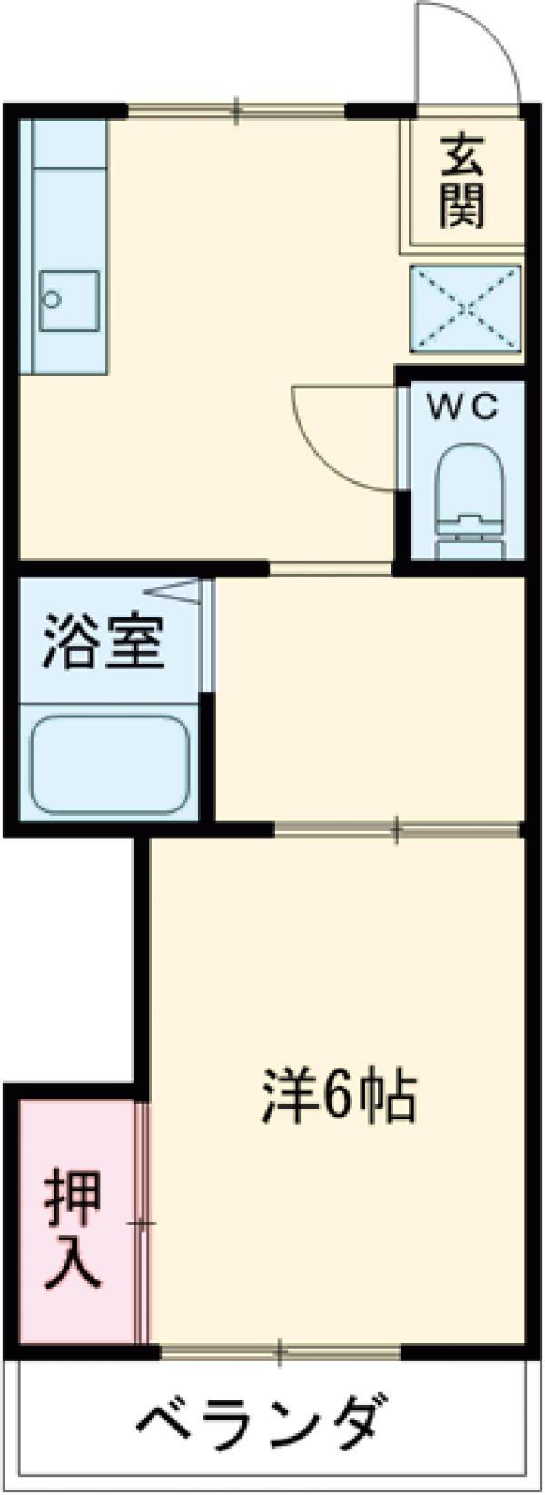 みやこ荘(2K/1階)の間取り写真
