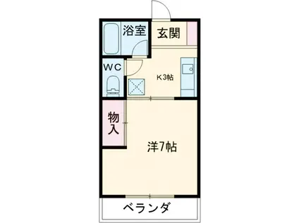 アルモニーアカイシⅡ(1K/1階)の間取り写真