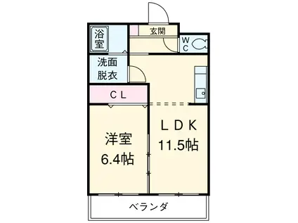 アンジェロ(1LDK/3階)の間取り写真