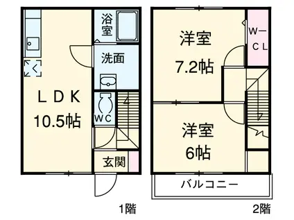 Ｓｕｎｎｙ　Ｈｉｌｌ　Ⅲ(2LDK)の間取り写真