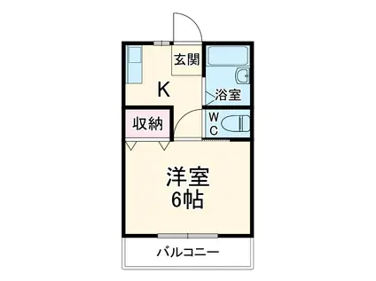 ツインコート・ヤマトA棟(1K/1階)の間取り写真