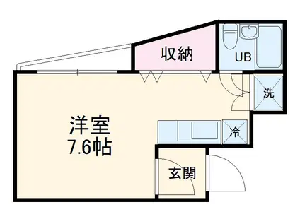 ベルトピア中央林間(ワンルーム/2階)の間取り写真