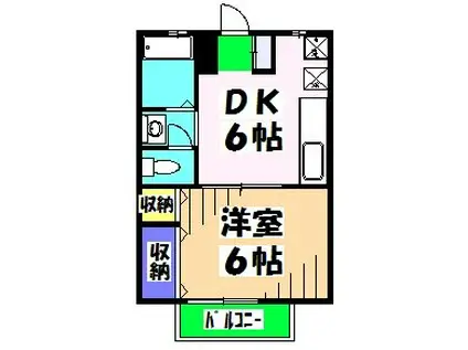 桜フラッツ(1DK/1階)の間取り写真
